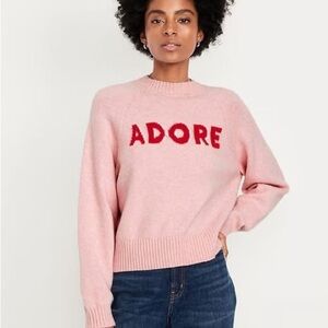 Adore Pink Sweater old navy girly chic boxy pullover soft girl aesthetic